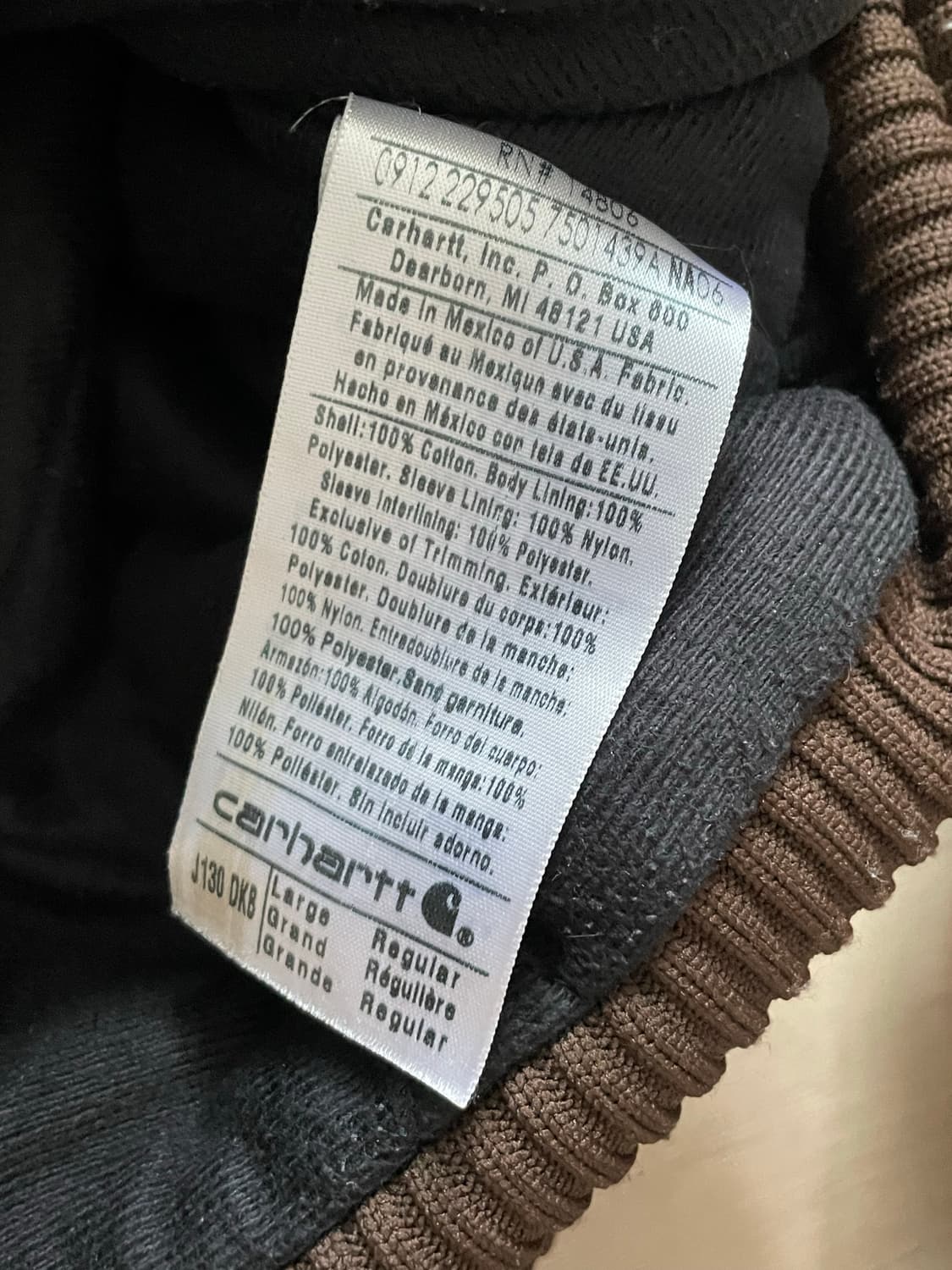 칼하트 j130 DKB 다크 브라운 액티브 자켓 샌드스톤 상품이미지3