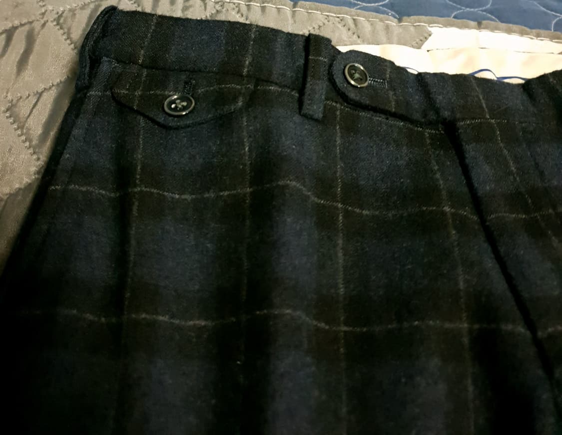 (일본제품) 비사르노 클래식체크 울 슬랙스 네이비 (32) 상품이미지2