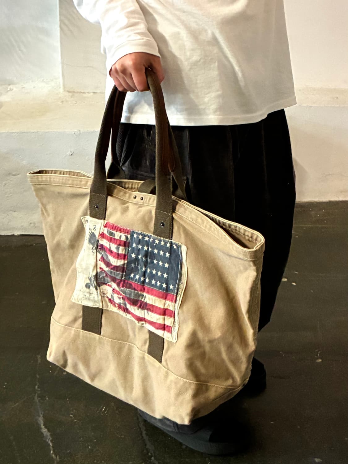 00s POLO 폴로진스컴퍼니 성조기 캔버스 토트백 가방 랄프로렌 상품이미지10