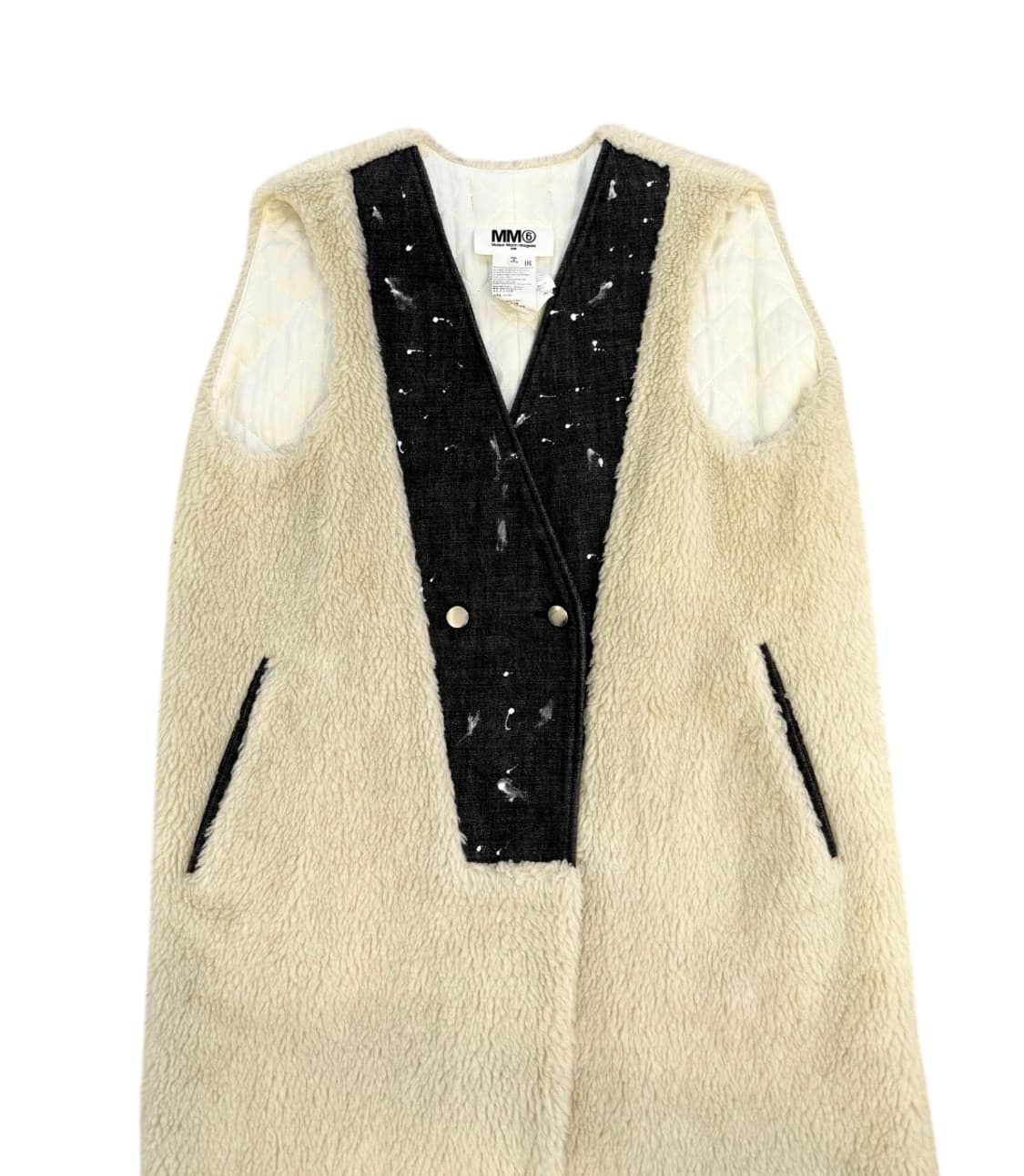 메종 마르지엘라 MM6 페인팅 쉐르파 롱 베스트 상품이미지3