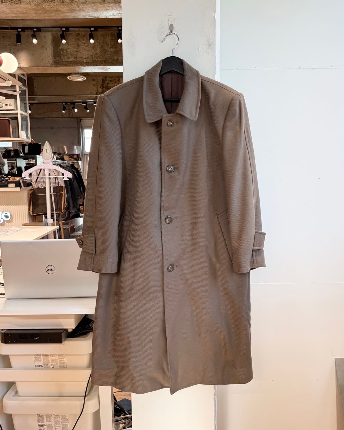 입생로랑 브라운 싱글 울 롱 코트  상품이미지2