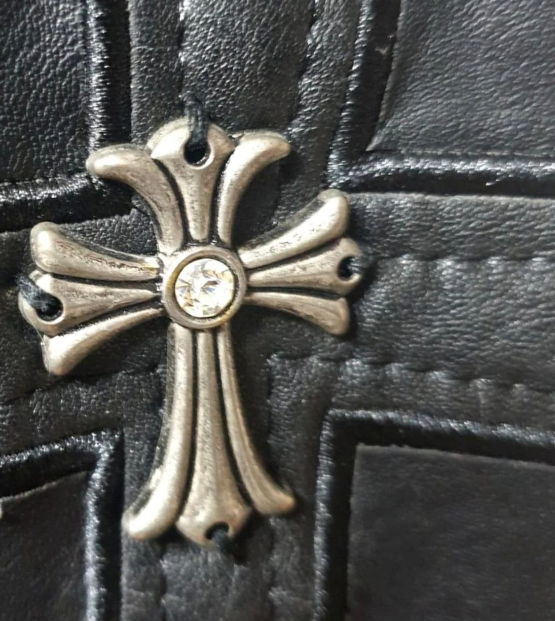 공용 크롬장식 약누빔 가죽 자켓  상품이미지6