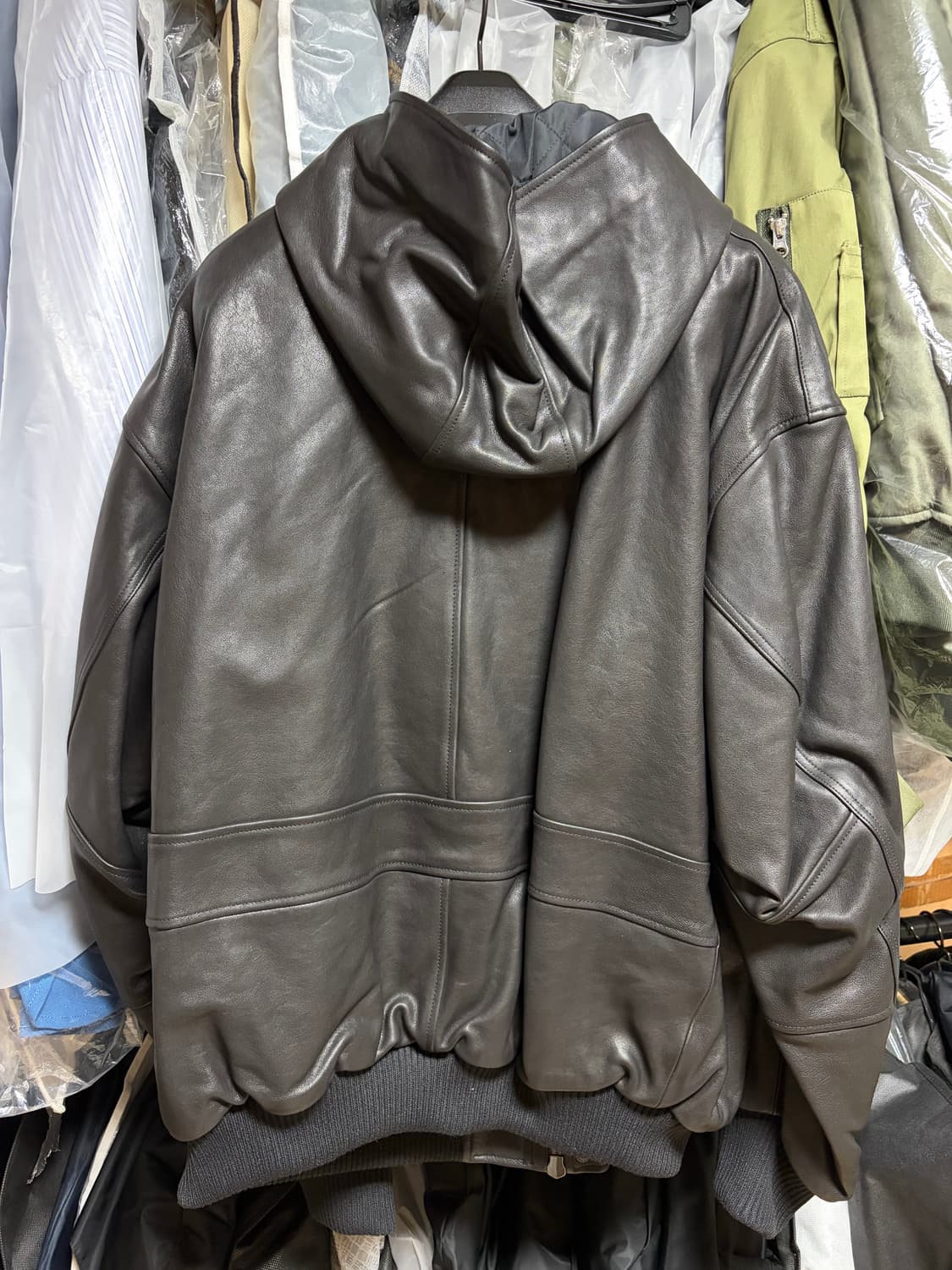 아워파스 033 레더 봄버 자켓 상품이미지2