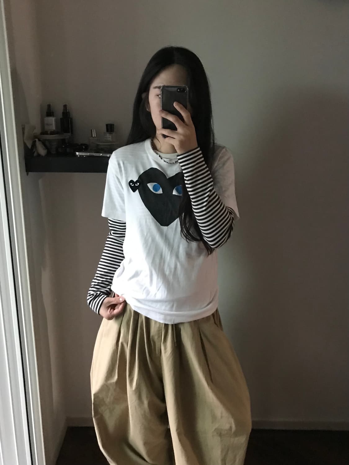 꼼데가르송 블랙와펜 화이트 반팔티 상품이미지4