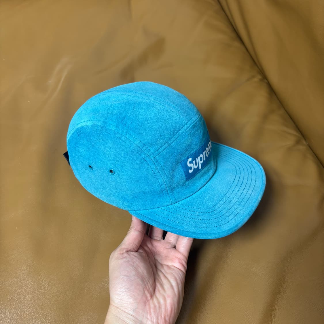 Supreme 슈프림 캠프캡 모자 (Suede Teal Blue) 상품이미지3