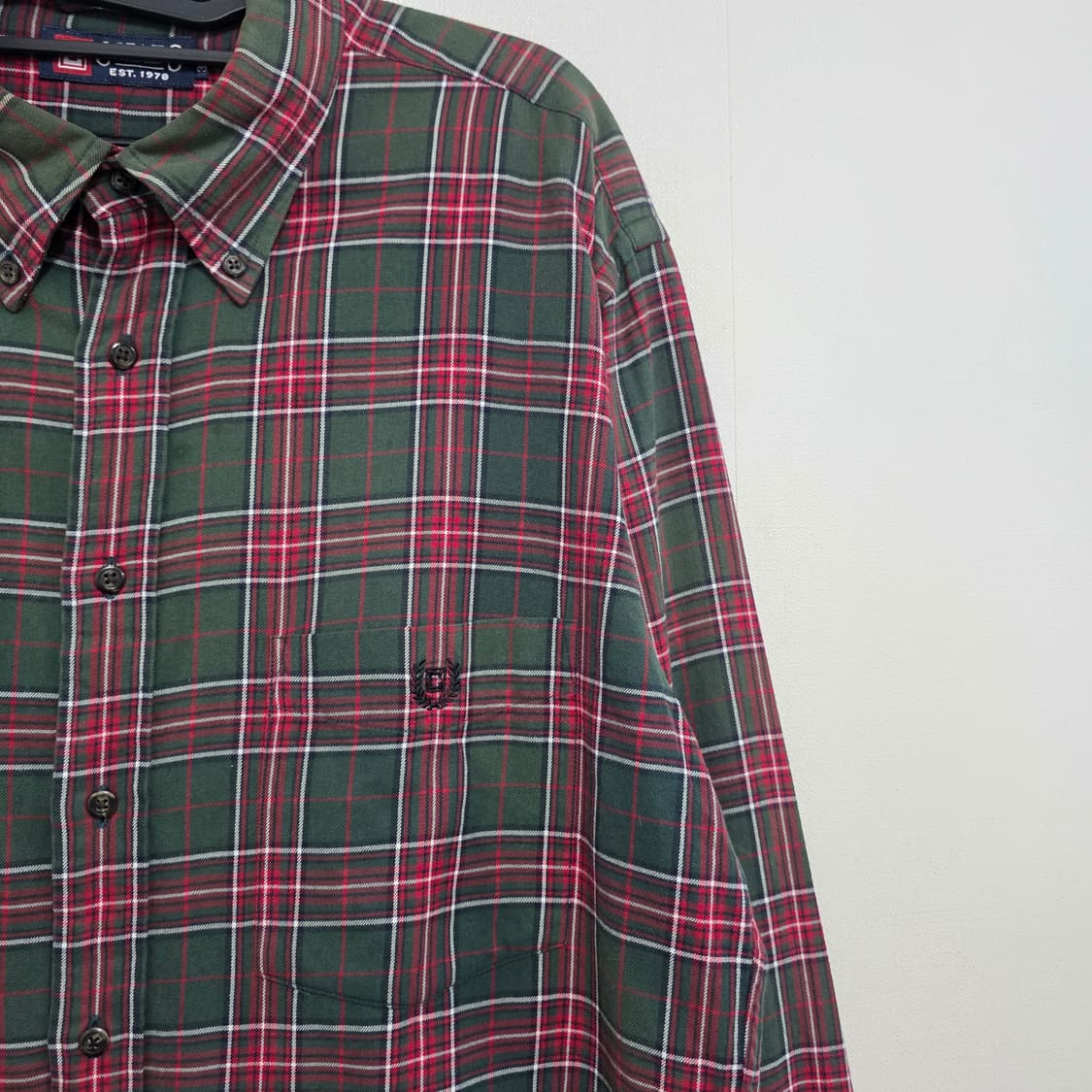 3L 105-110) 챕스 폴로 랄프로렌 체크 셔츠 다크그린 상품이미지2