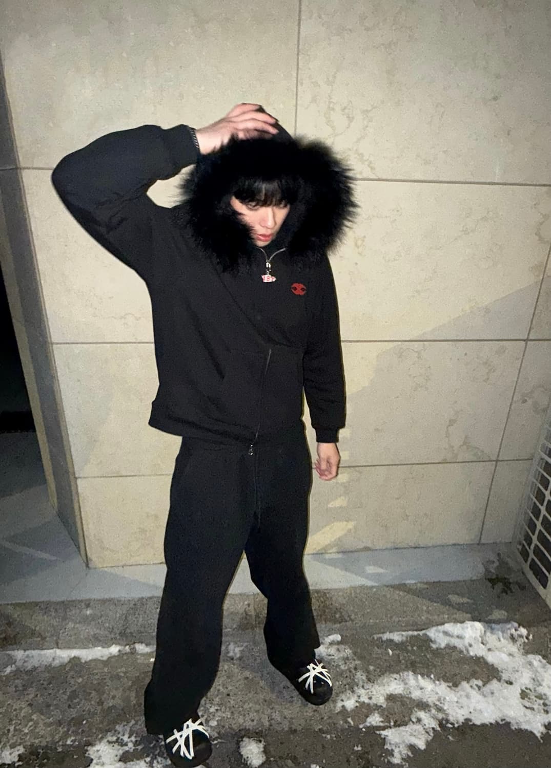 모자이크소사이어티 퍼 후드집업 상품이미지1