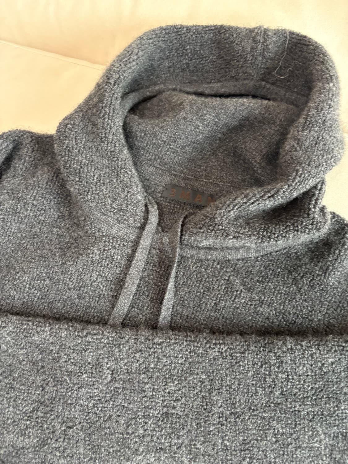 [M] 3man 캐시미어 후드 차콜 상품이미지3