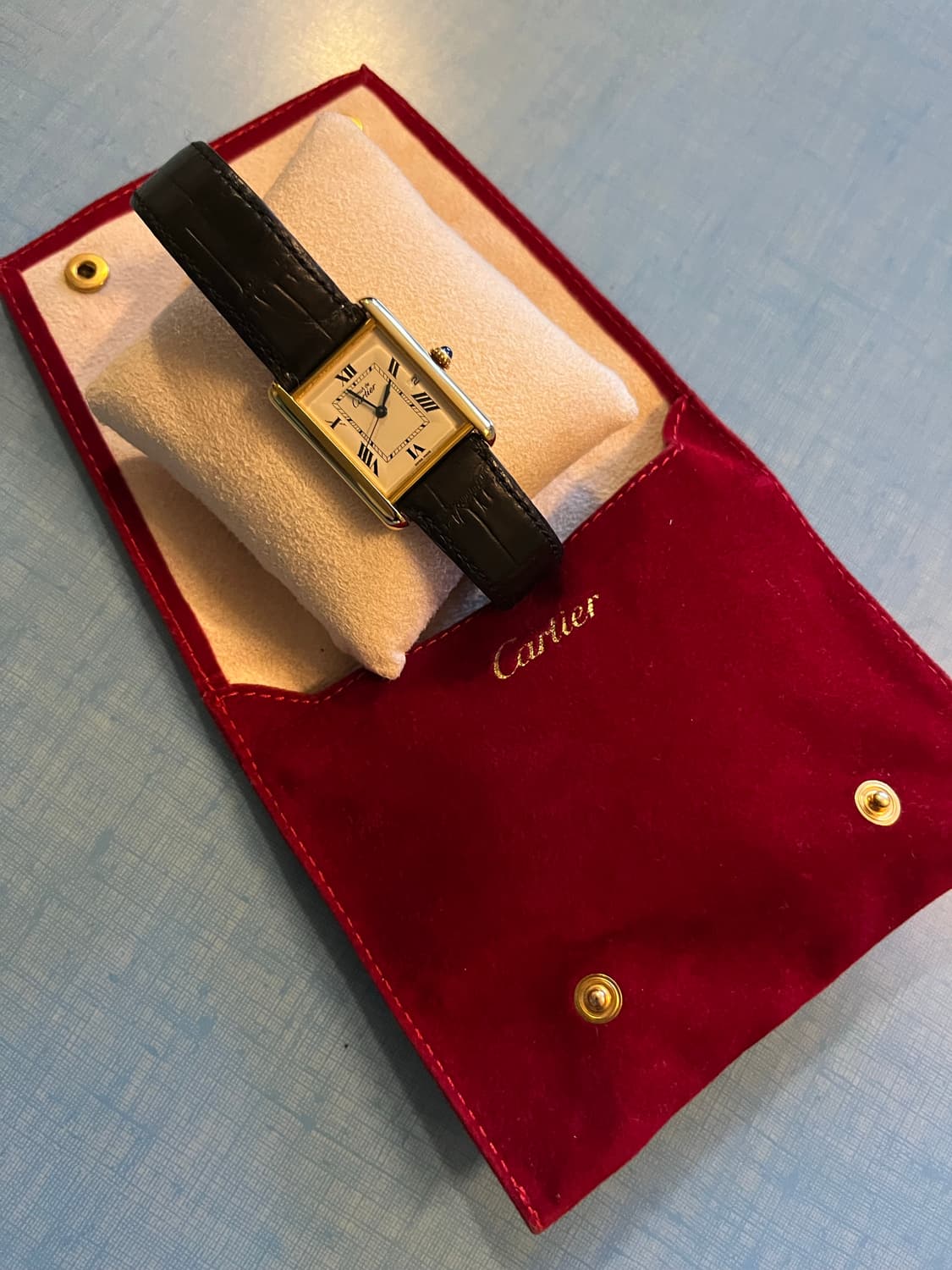 까르띠에 빈티지 머스트 드 탱크  XL 다이얼 캘린더 디버클 시계 상품이미지1