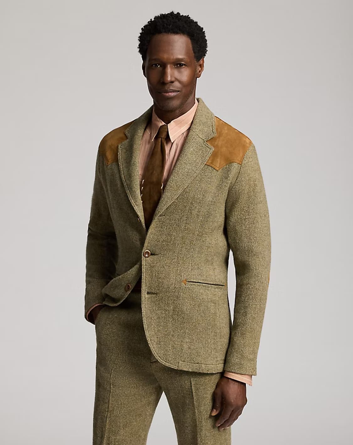 RRL 26SS 언컨스트럭티드 스웨이드 헤링본 웨스턴 블레이저 M 신품 상품이미지2