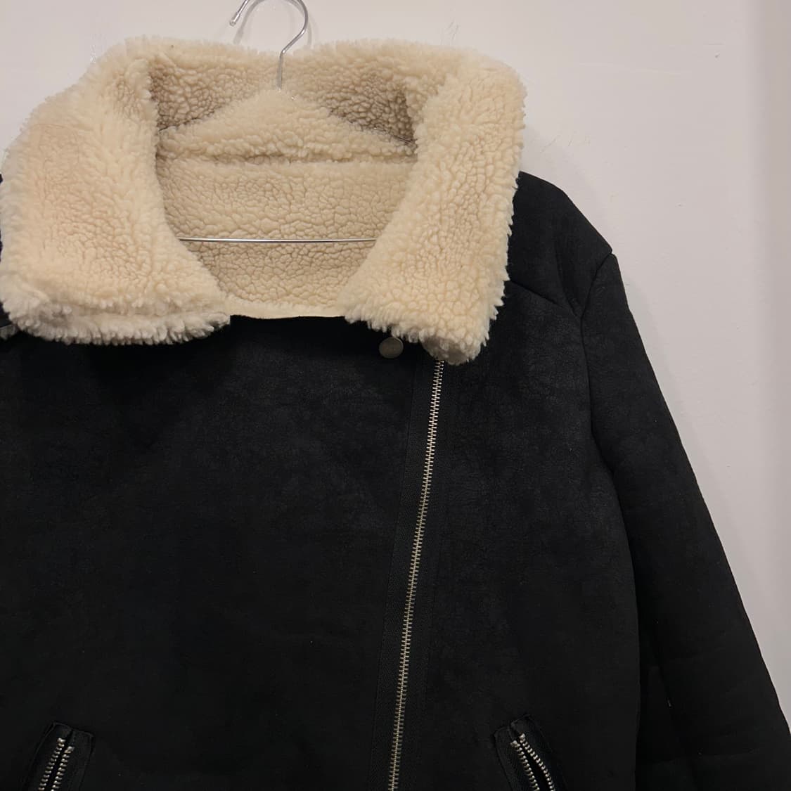 핸드메이드 무광 플리스 카라 스웨이드 무스탕 상품이미지1