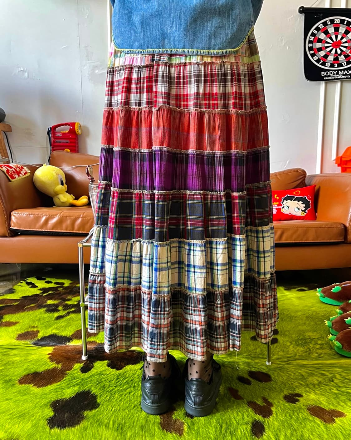 -1990s JPN Vintage Patch-Work Long Skirt 상품이미지2