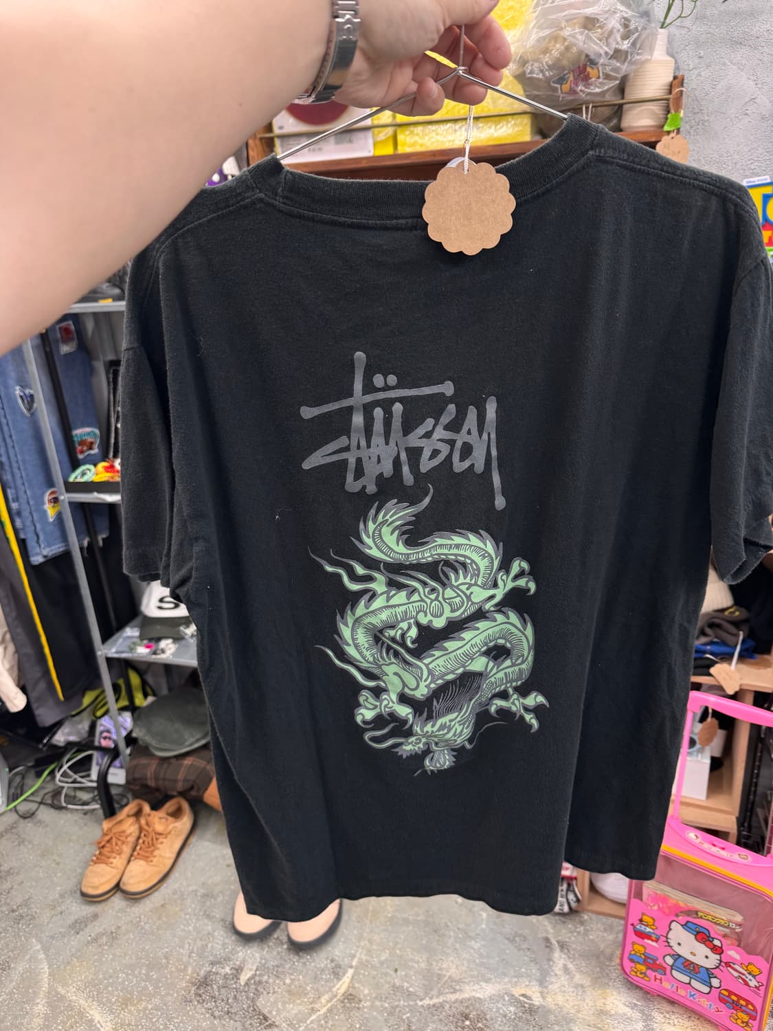 90s old stussy 스투시 반팔 드래곤 상품이미지1