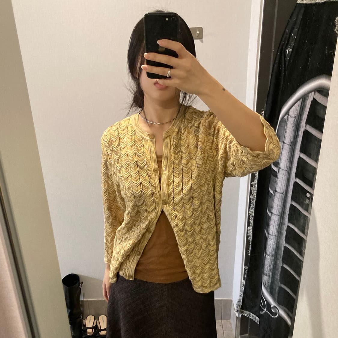 네트 니트 7부 가디건 상품이미지3