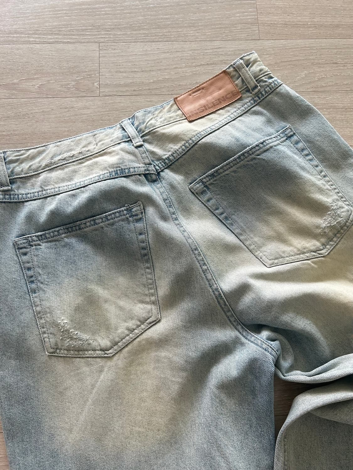 (M) 인사일런스 로우 웨이스트 와이드 데님 팬츠 라이트 블루 상품이미지7