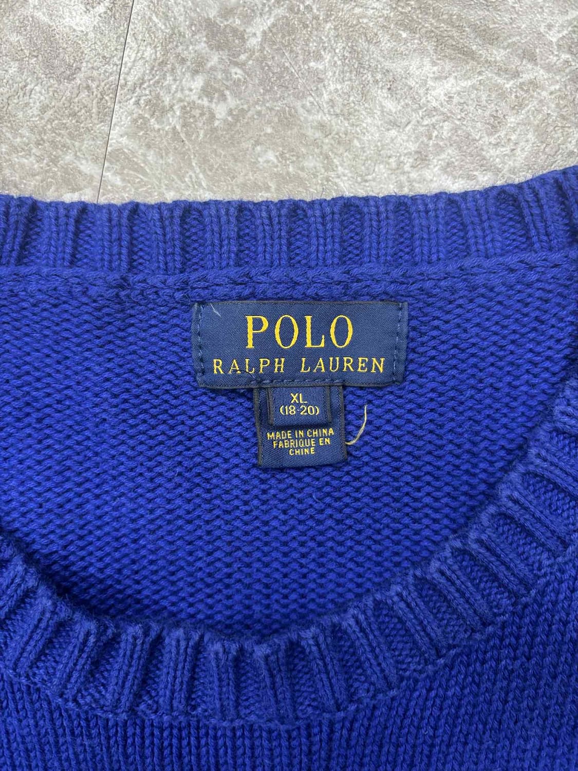 폴로 랄프로렌 스트라이프 핀터깔 코튼 크루넥 니트(XL) 상품이미지4