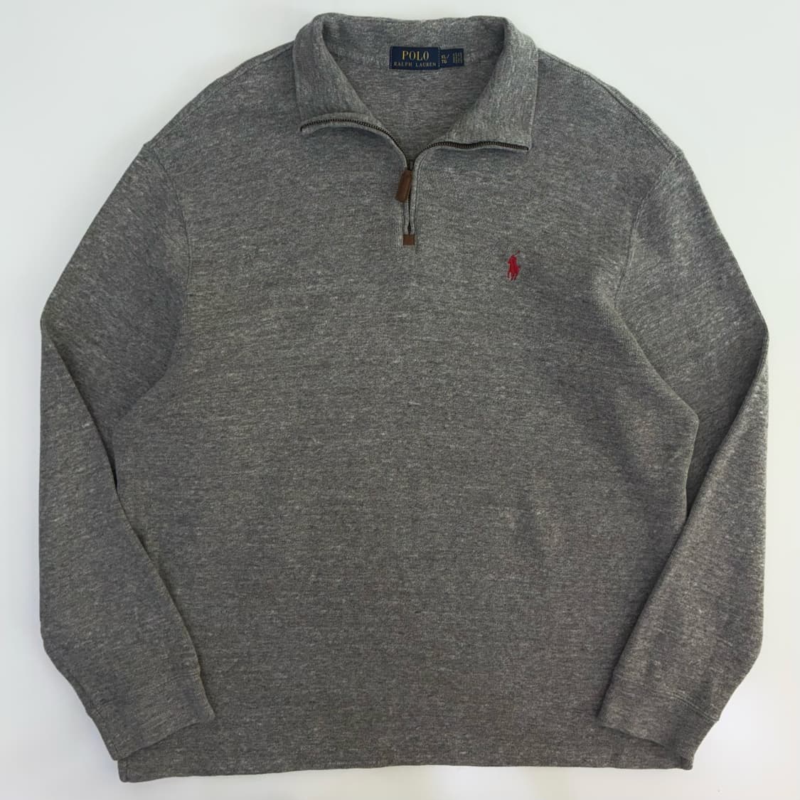 Polo  폴로 랄프로렌 자수 코튼 그레이 반집업 니트   상품이미지1