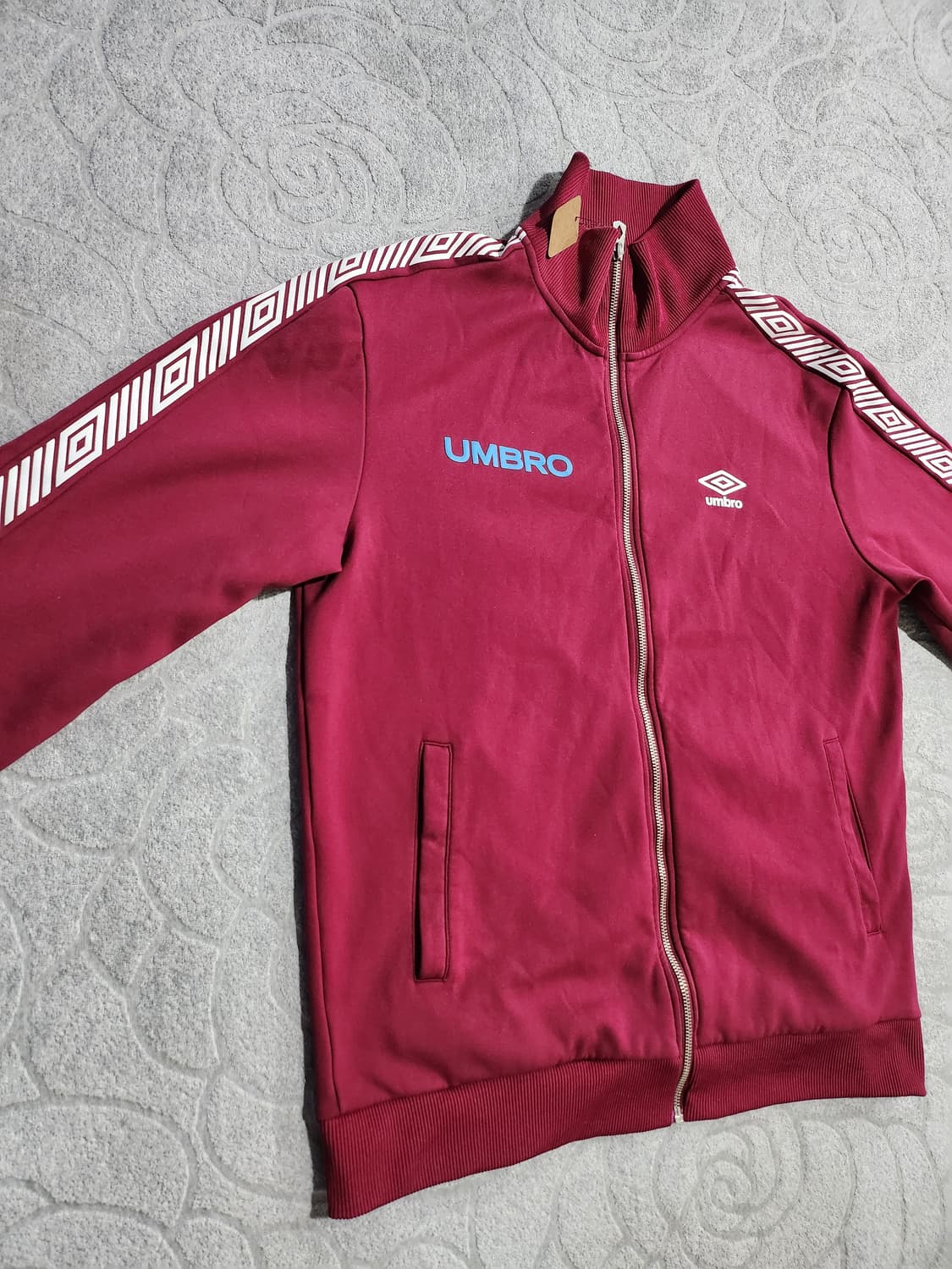 엄브로 빈티지 로고 테이핑 트랙탑 (버건디) 2XL 상품이미지5