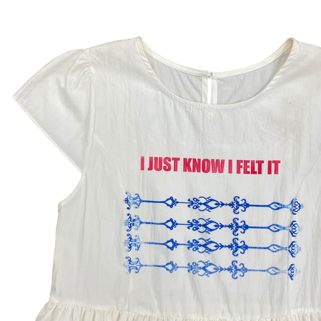 Printed Frill White Top  상품이미지3