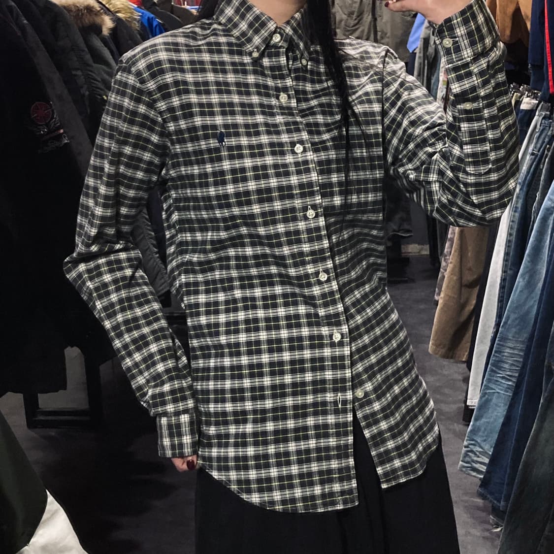 [IM] 폴로 랄프로렌 타탄 체크 블랙 옥스퍼드 셔츠 상품이미지4