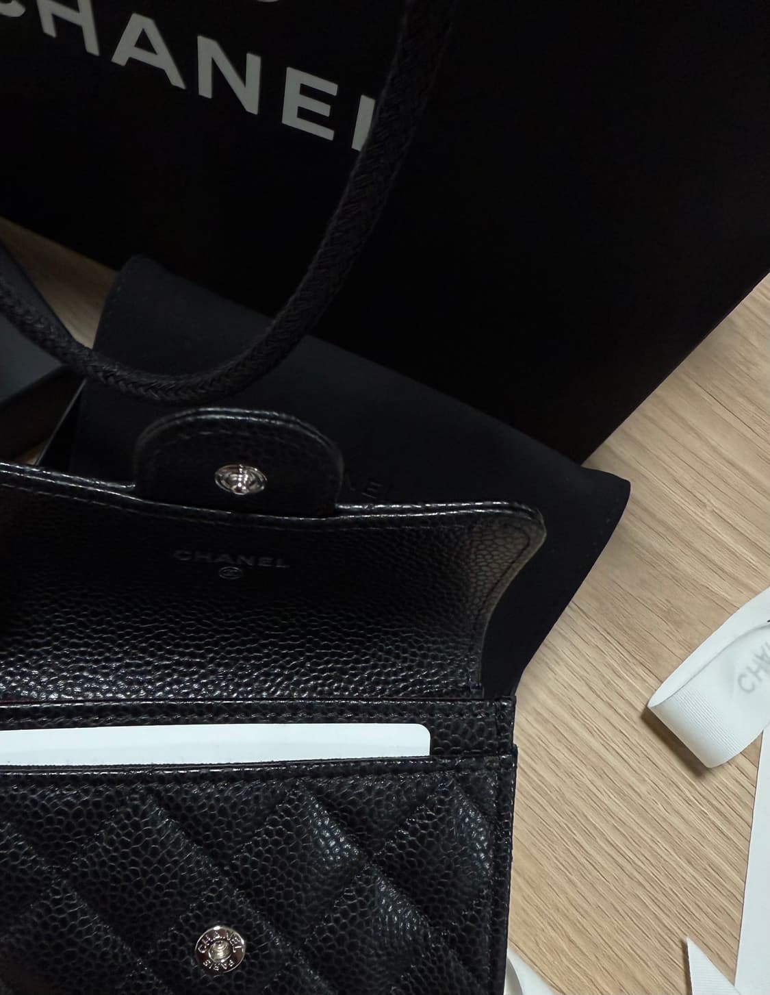 샤넬 은장 카드지갑 블랙 새상품 상품이미지4