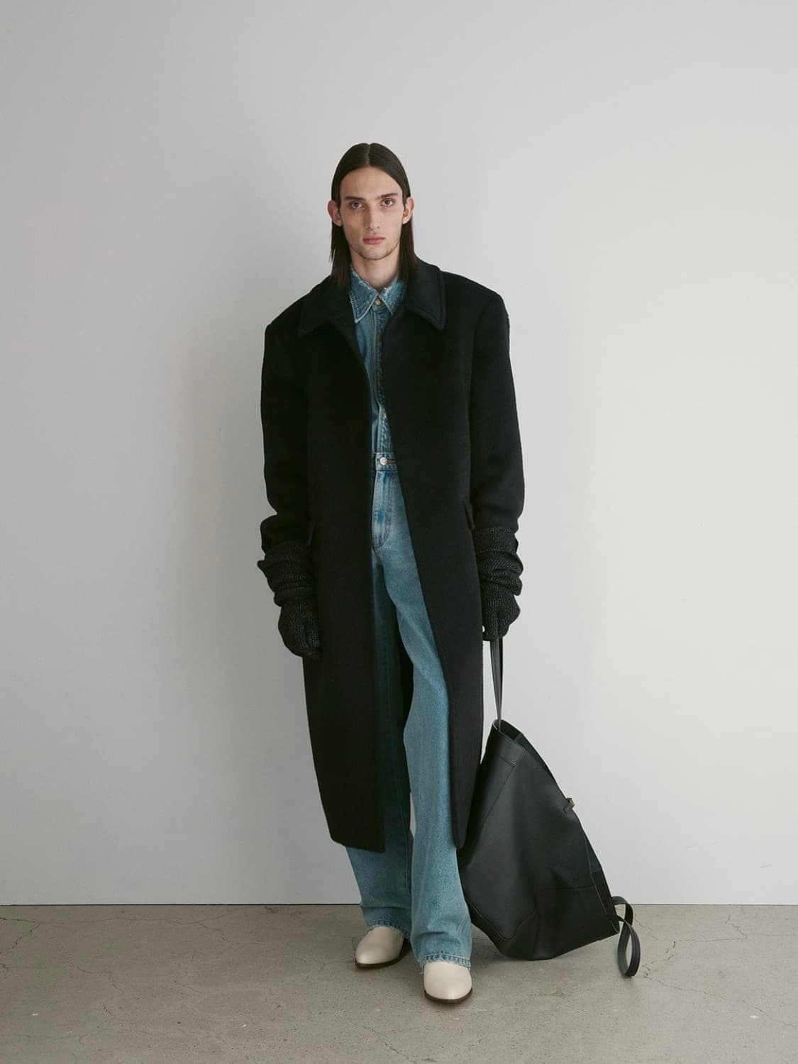 [L] 렉토 라마 울 블렌드 발마칸 코트 블랙 상품이미지7