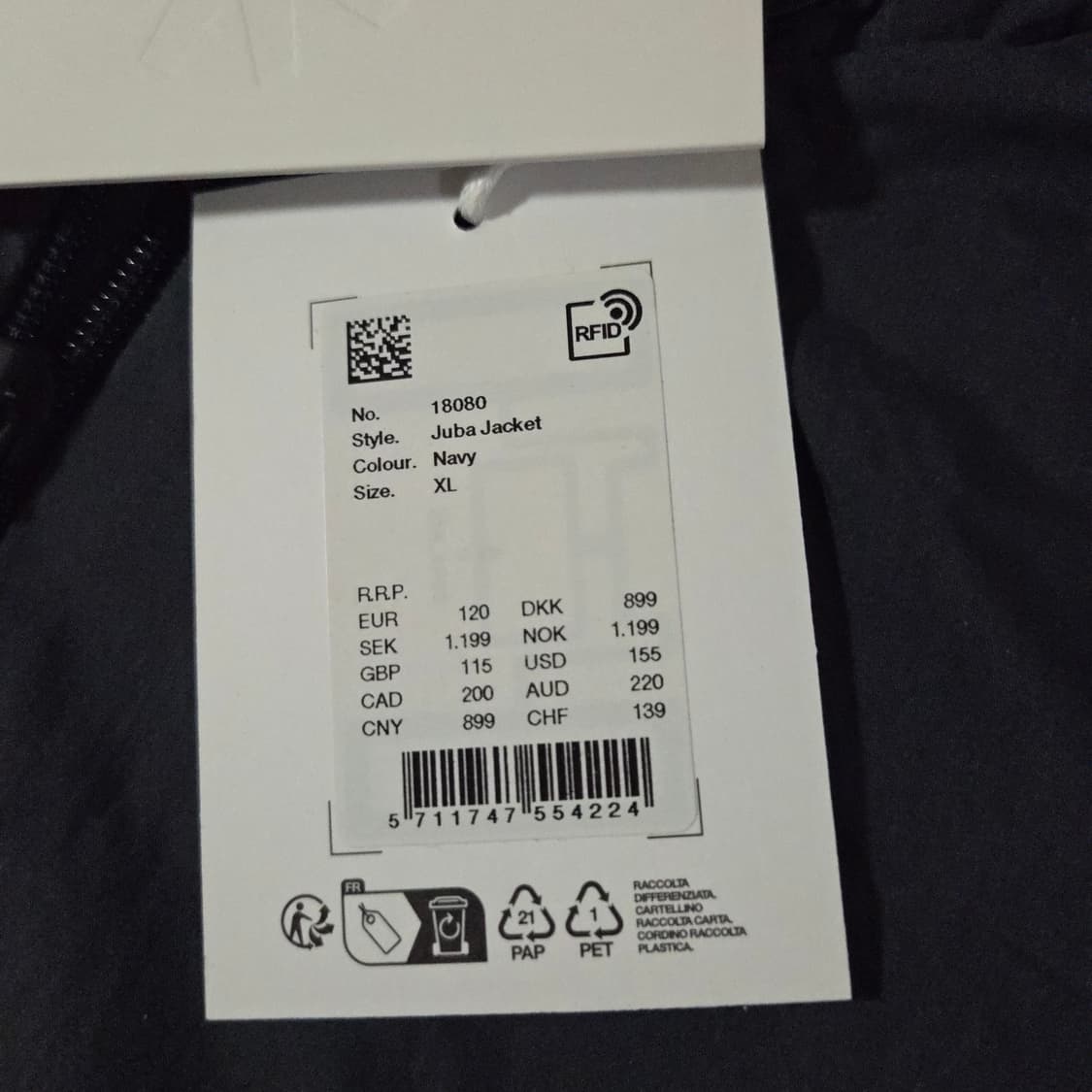 Rains 레인스 주바 자켓 바람막이 XL 네이비 상품이미지5