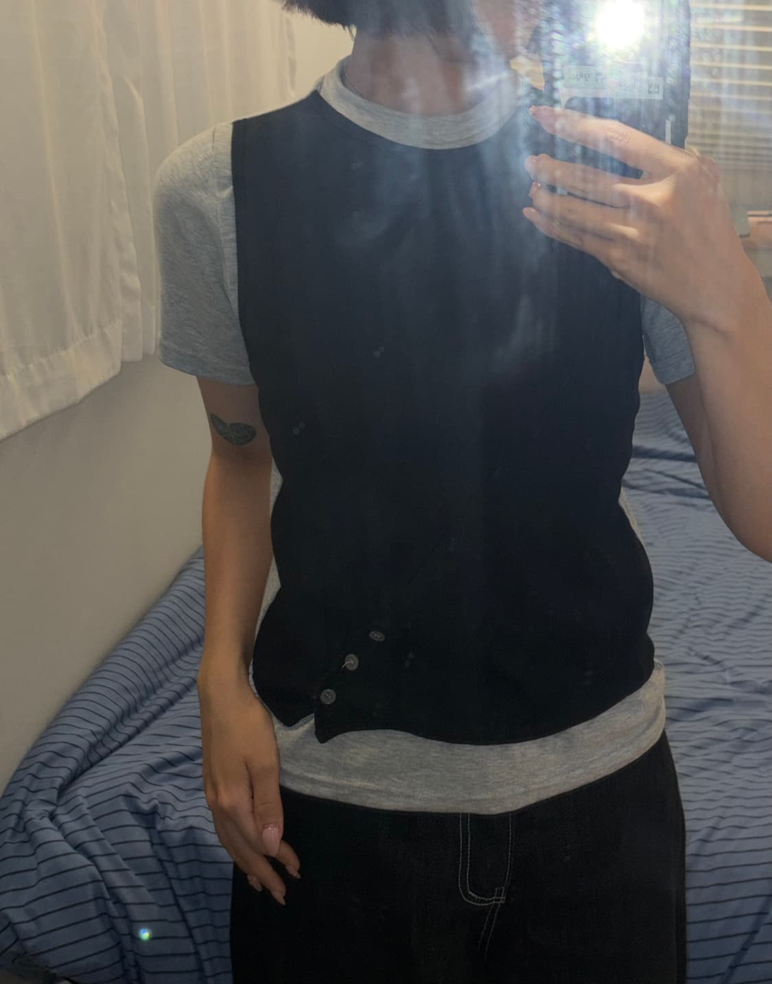 레이어드 단추티 상품이미지3