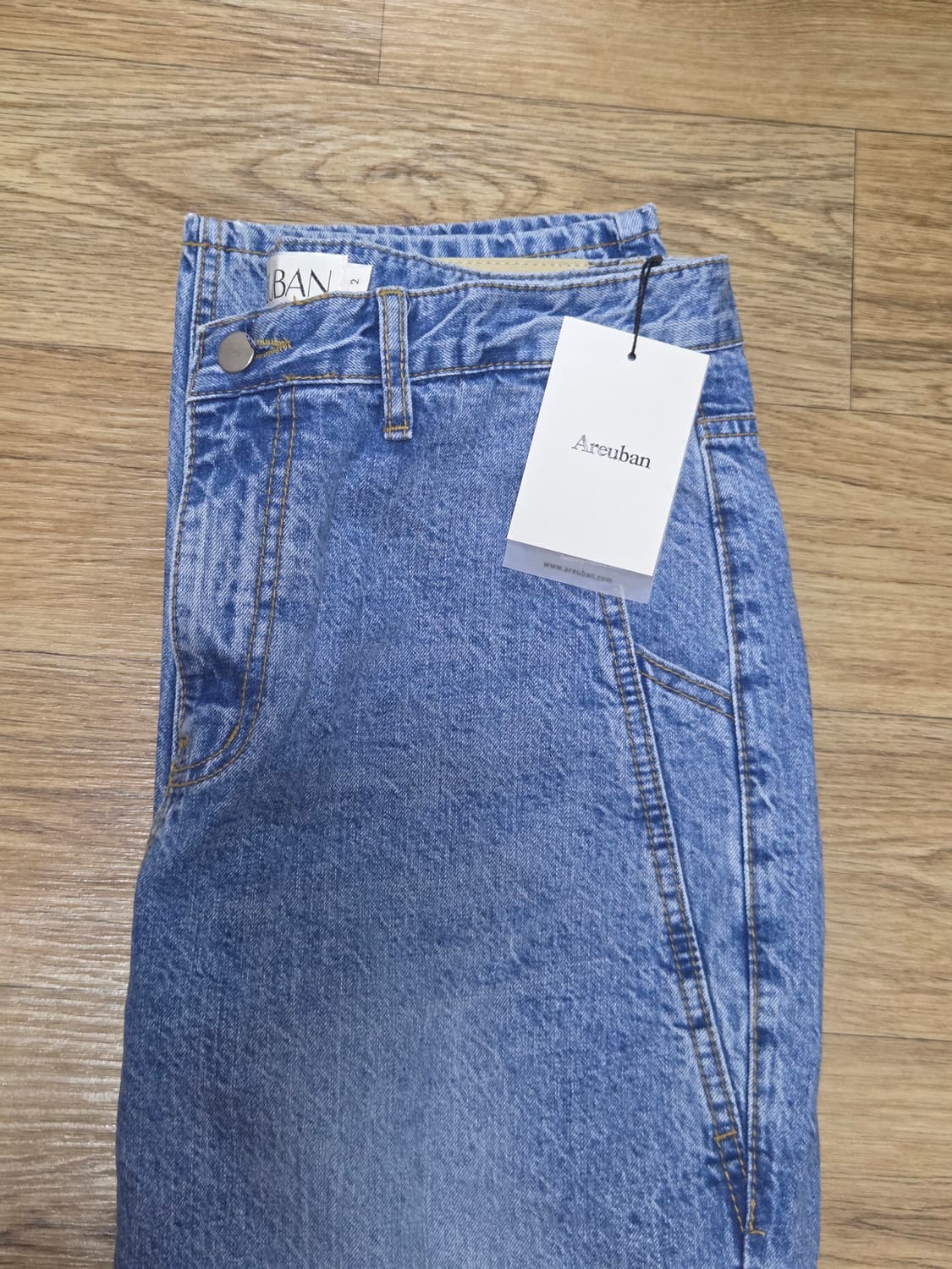 (새상품) 아르반 / 스트럭처드 데님 팬츠 (라이트인디고, 2 size) 상품이미지4