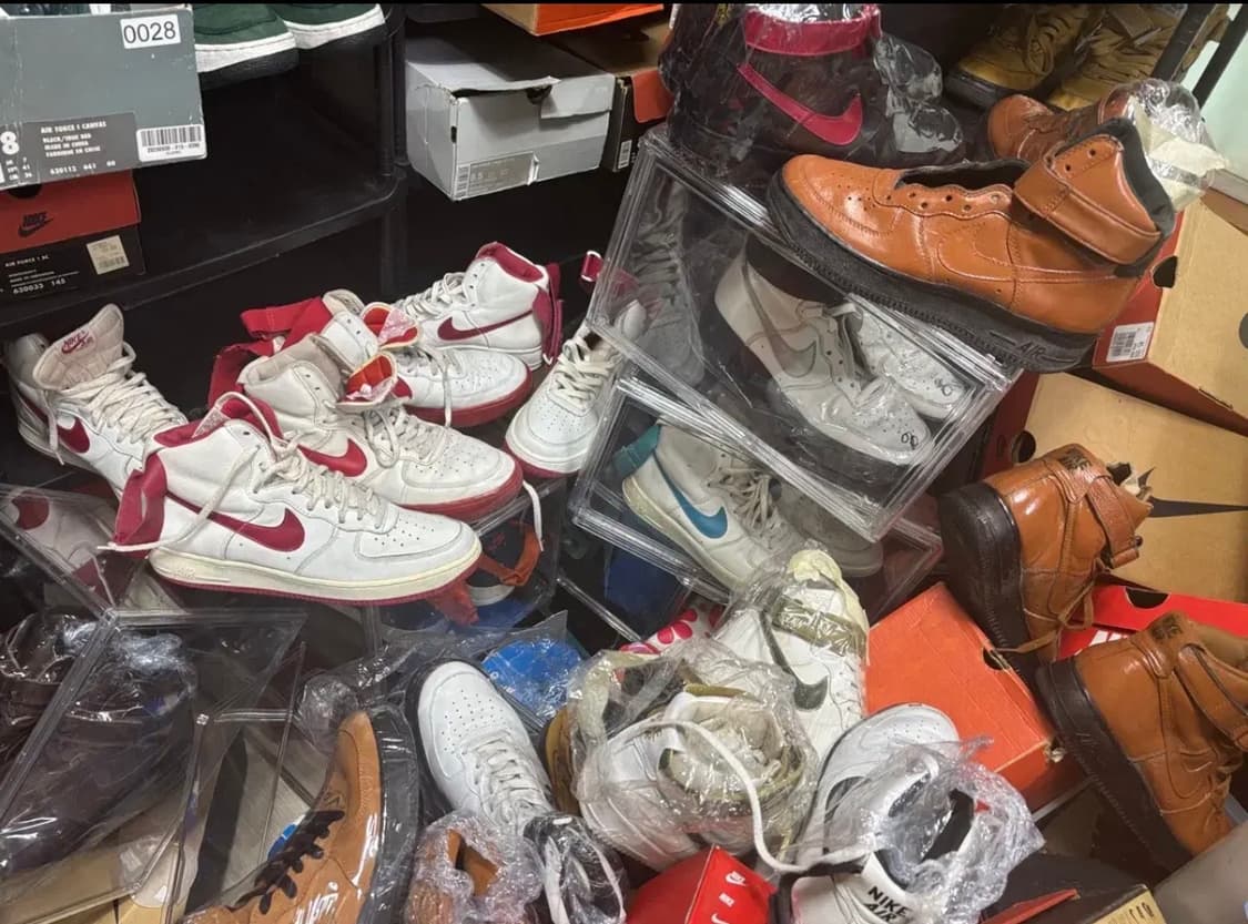 신품 1993년 나이키 에어포스1 하이 흰/금 275 상품이미지9