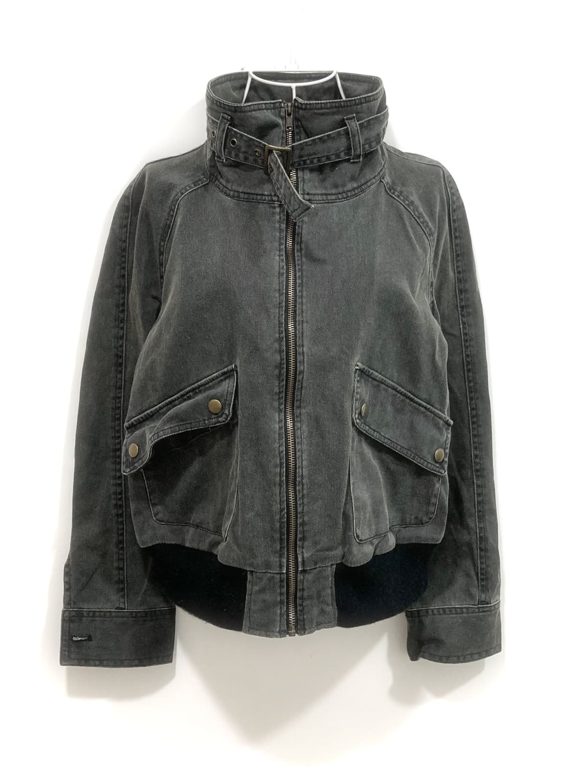 grey High neck buckle jacket 상품이미지2