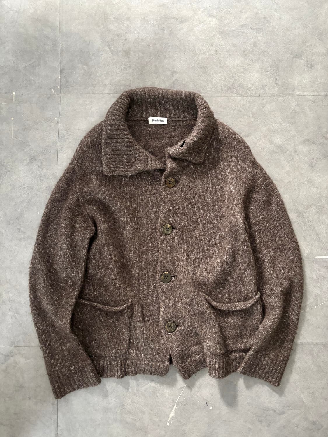 Plantation 플렌테이션 브라운 카라 버튼 가디건 상품이미지4