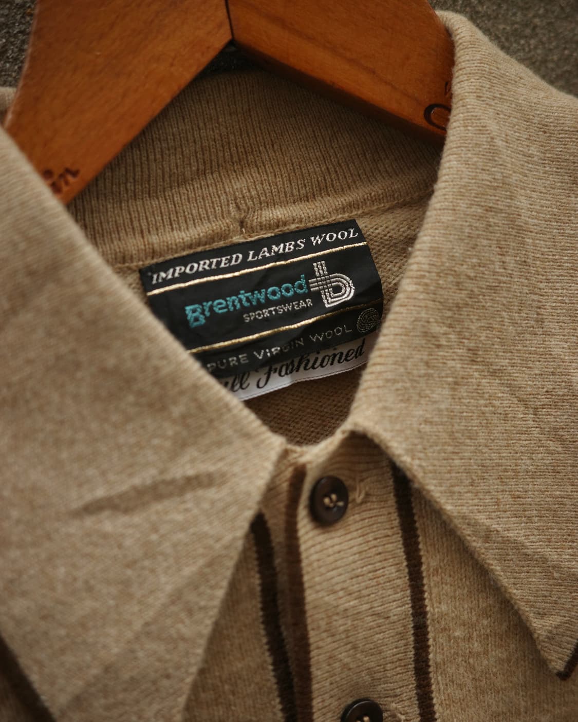 70‘s brentwood 대거카라 니트 폴로셔츠 상품이미지3