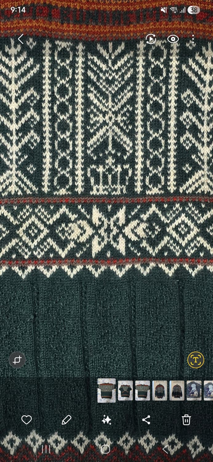 패턴 빈티지 니트 울 스웨터 2XL/Free 상품이미지3