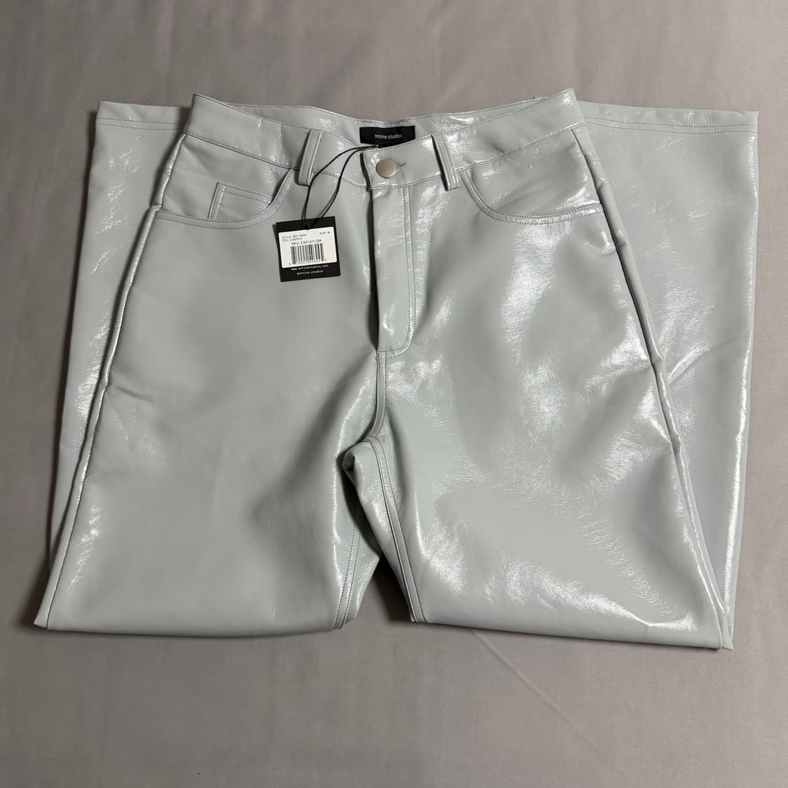 (M) 엔타이어스튜디오 WET 레더 팬츠 와이드 상품이미지3