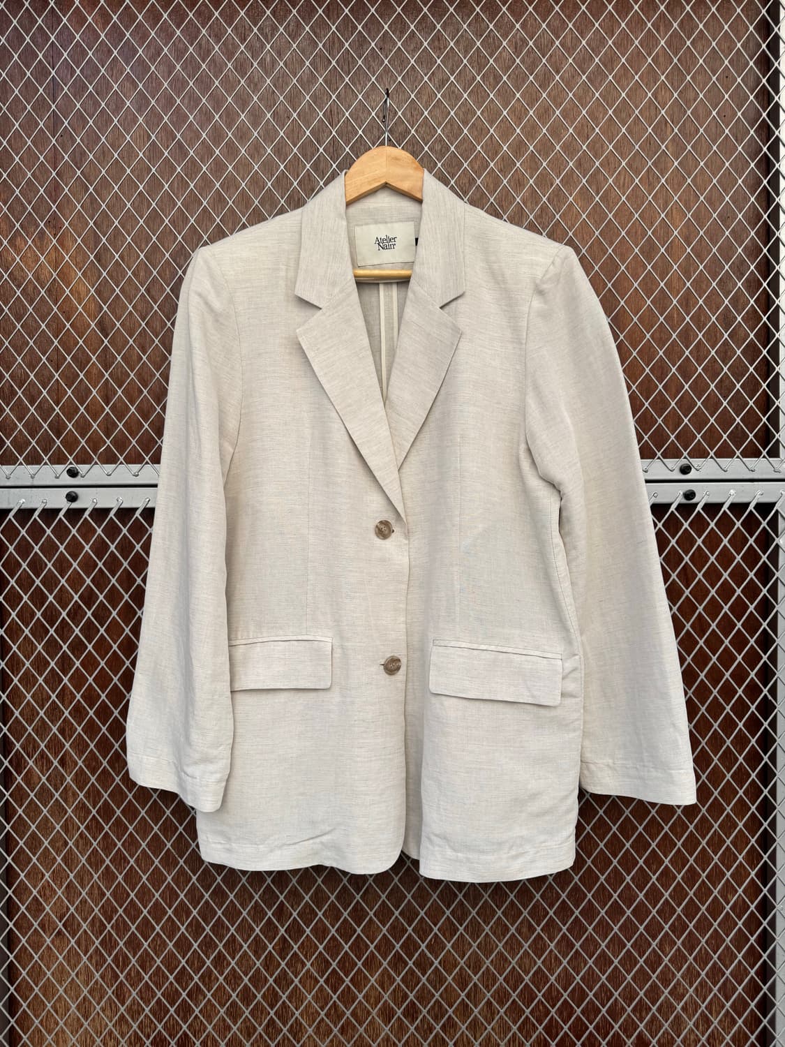 아뜰리에나인 나인 오트밀 보카시 린넨 카라 자켓 F 상품이미지8