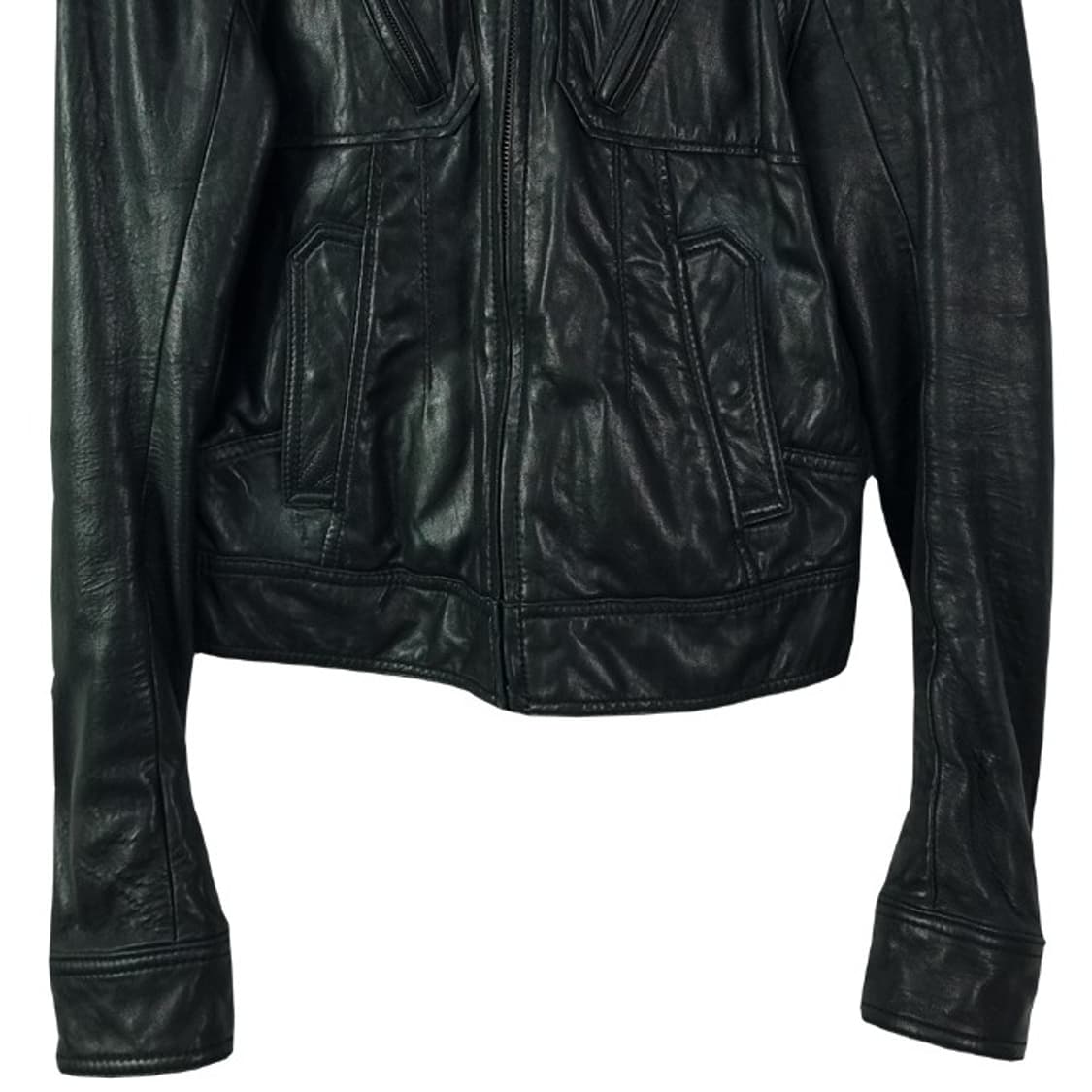 [톰보이] 리얼 램스킨 고틱 펑크 집업 양가죽 자켓 블랙 M18818 상품이미지5