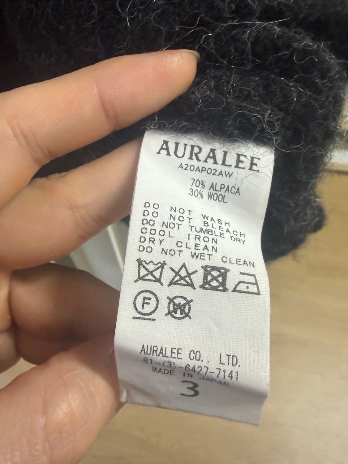 오라리 알파카 니트 3 블랙 상품이미지2