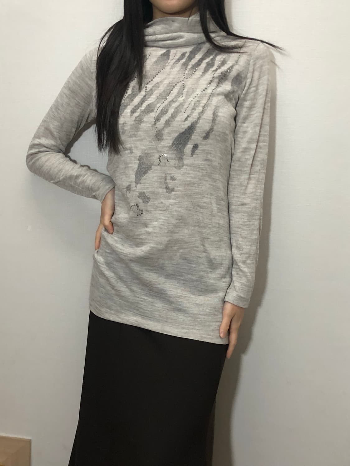 빈티지 라이트 그레이 오리엔탈 탑 상품이미지2