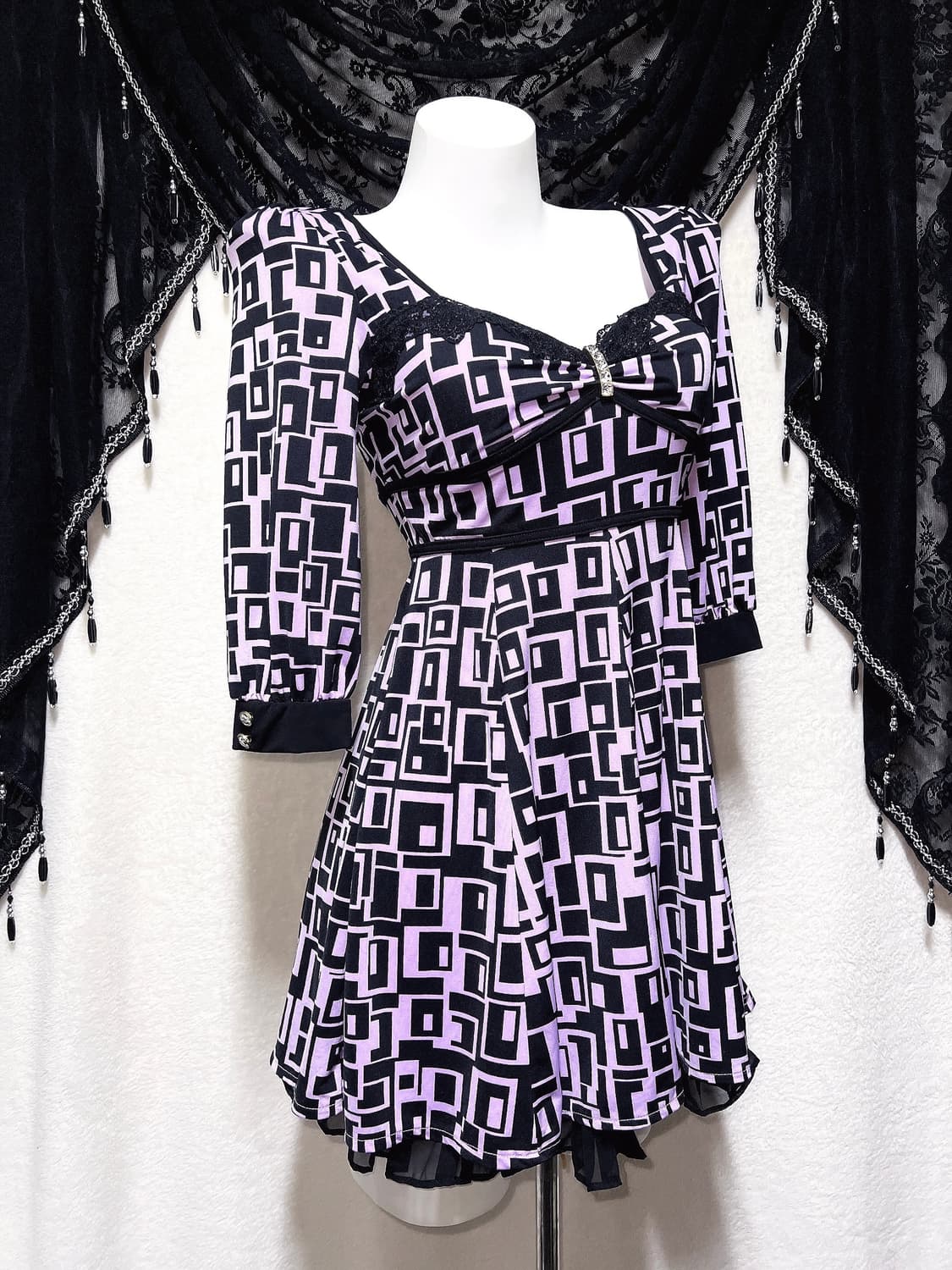 세실맥비 히메갸루 오네 아게하 큐빅 패턴 원피스 핀터 헤이세이 시부야 상품이미지1