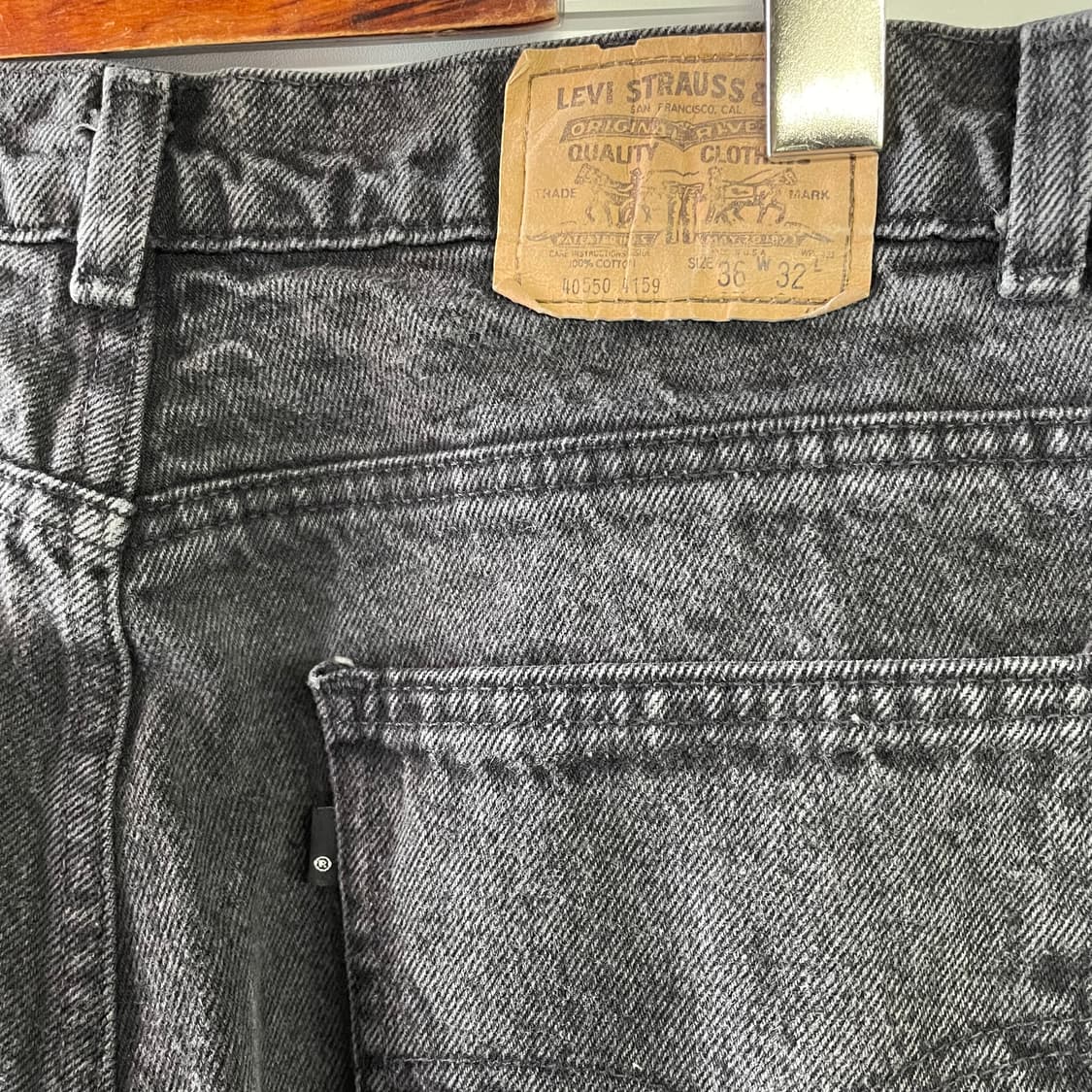 90s 리바이스 550 흑청 데님팬츠 USA 상품이미지6