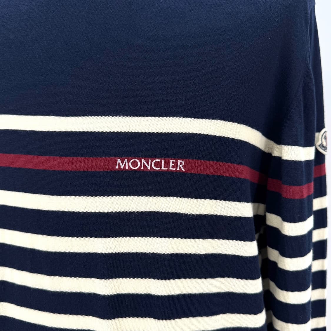 [XL사이즈] 몽클레어 스트라이프 니트 네이비 상품이미지7
