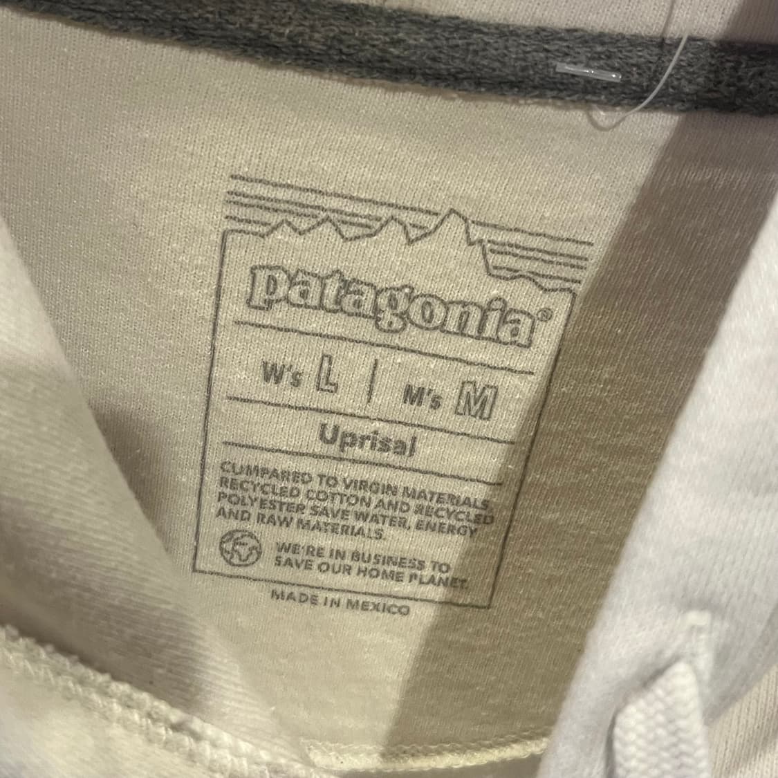 파타고니아 P-6로고 업라이절 화이트 후드티 상품이미지5