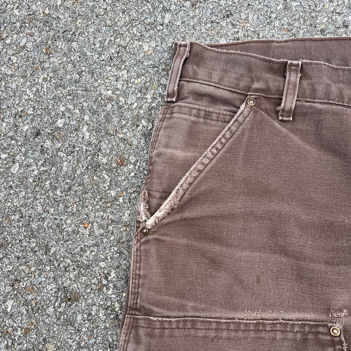 [38] 00s 칼하트 더블니 다크브라운 하드 페이드 상품이미지5