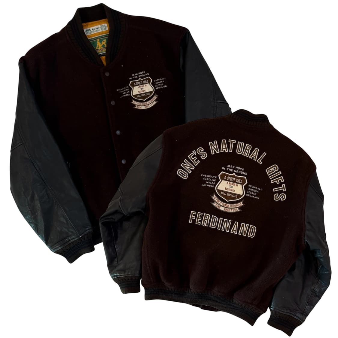 90s 맥호프 빈티지 레더 울 바시티 자켓 상품이미지1