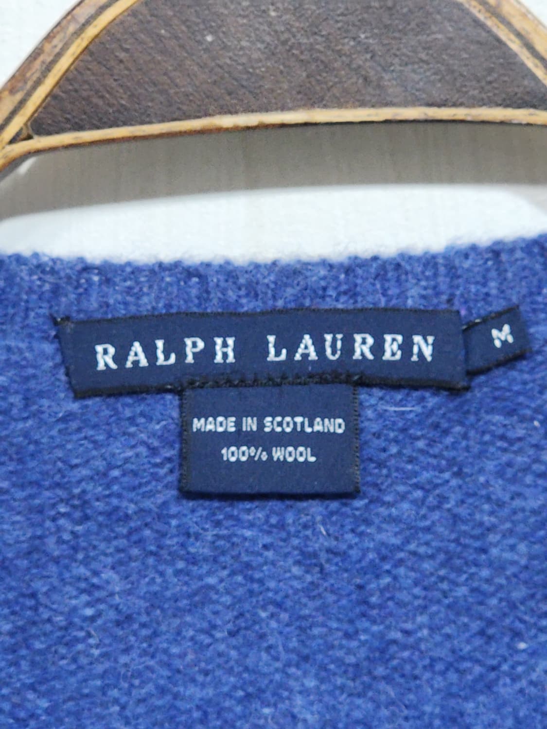 (S) 랄프로렌 폴로 니트 진하늘색 울스웨터 라운드  상품이미지3