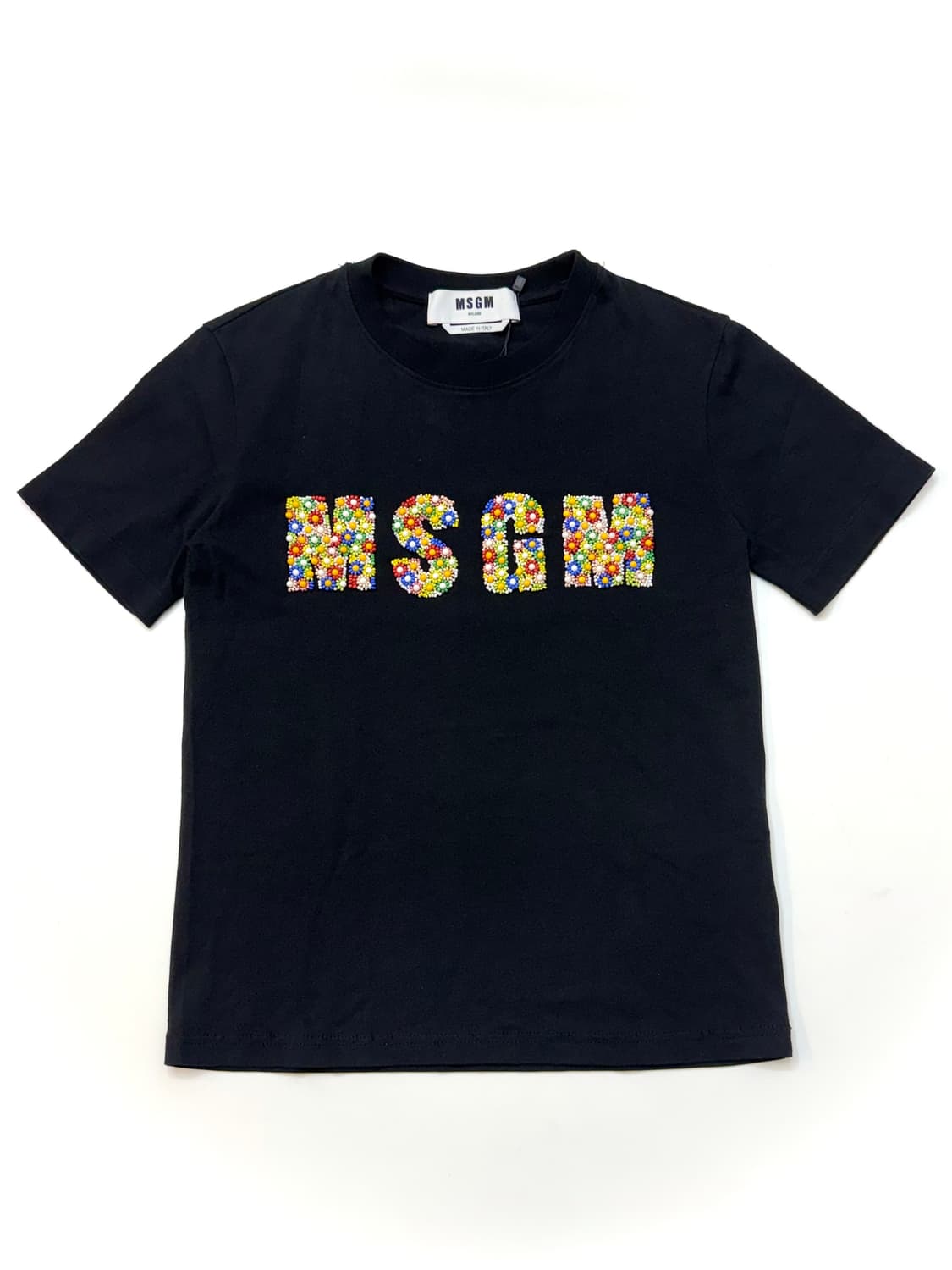 MSGM 비즈 로고 블랙컬러 반팔 티셔츠 상품이미지2