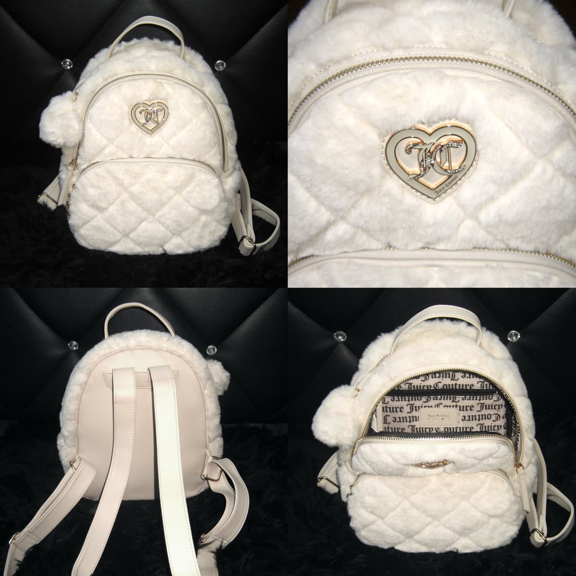 juicy couture 쥬시꾸뛰르 아이보리 퍼 백팩 가방 갸루 달천 상품이미지2