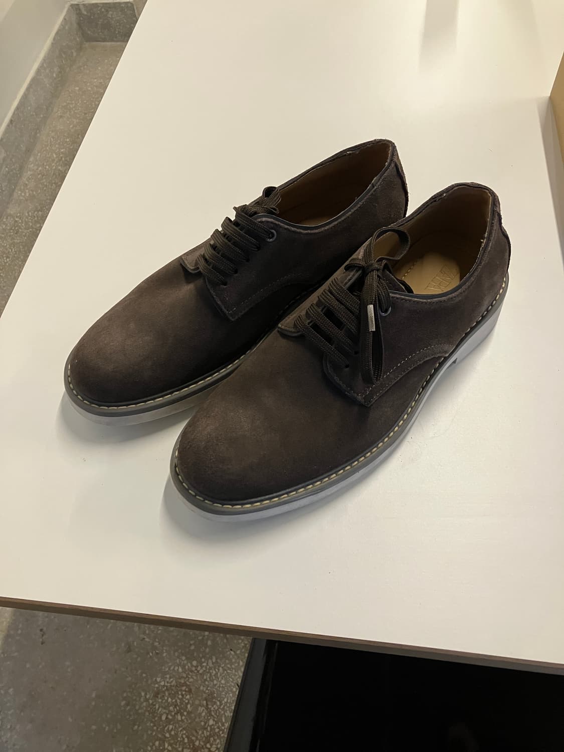 zara 스웨이드 더비 모카컬러 43 상품이미지3