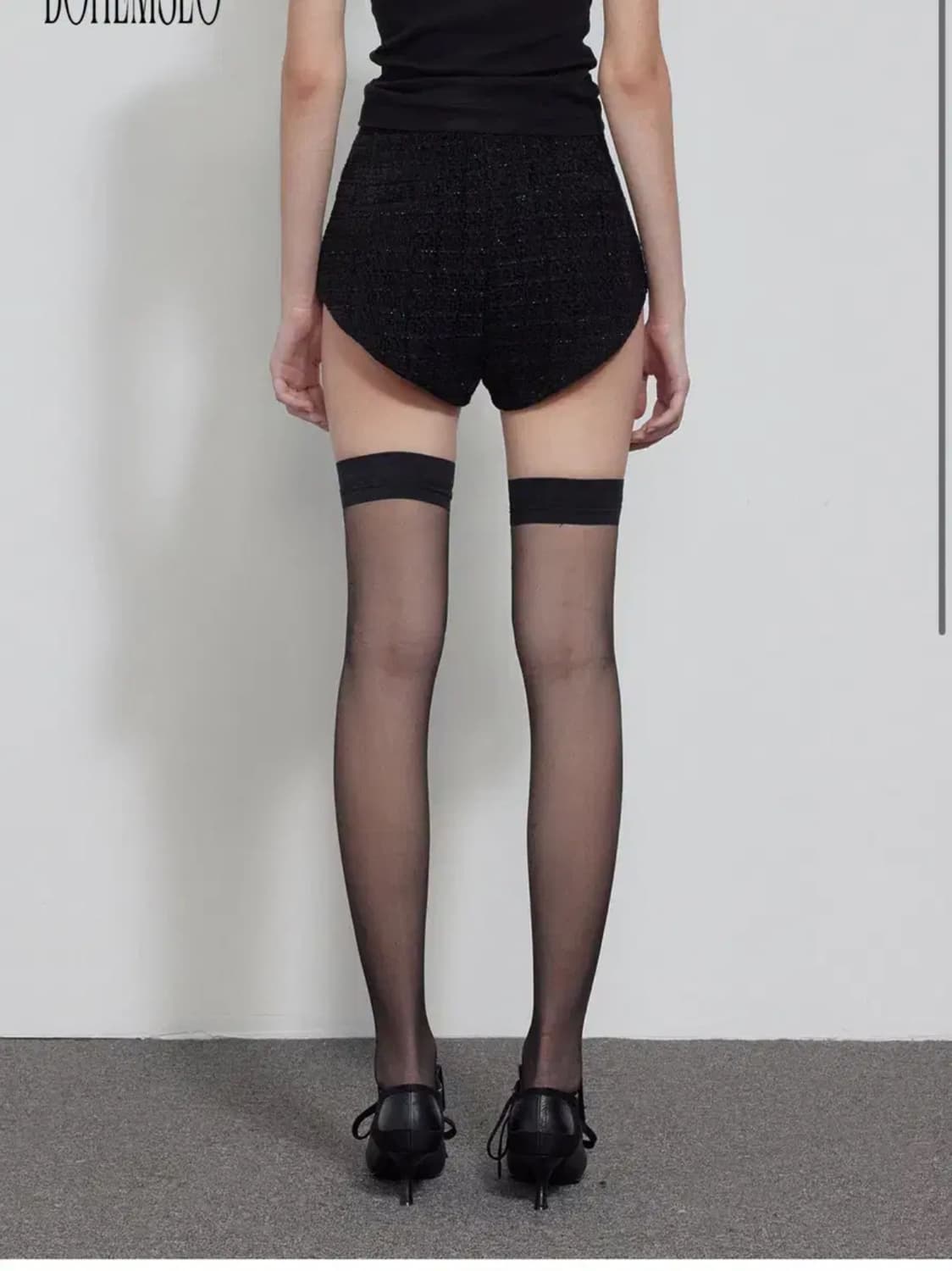 보헤미안서울 러프 컷 쇼츠 반바지 트위드 블랙rough cut L보헴서 상품이미지2